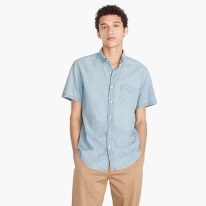 NWT J. Crew Chambray Shirt Organic Cotton button